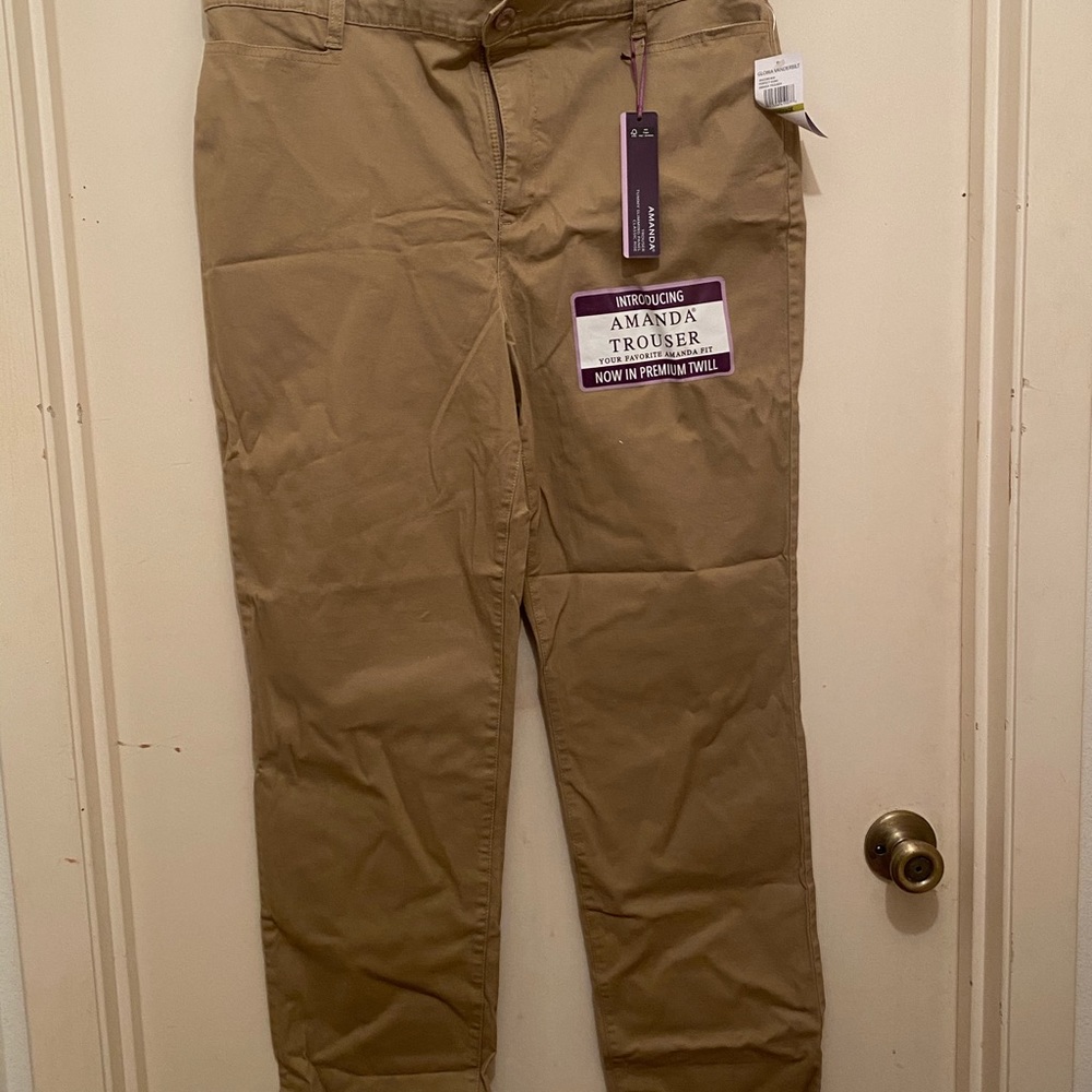 Gloria Vandeville khaki Amanda trousers size 14